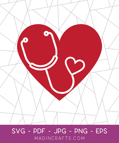 Stethoscope Heart SVG File