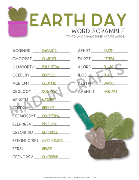 Earth Day Activity Printable Bundle