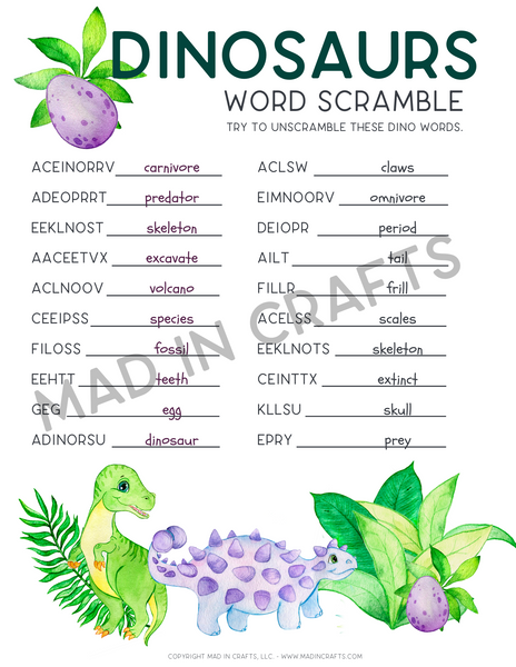 Dinosaur Activity Printable Bundle