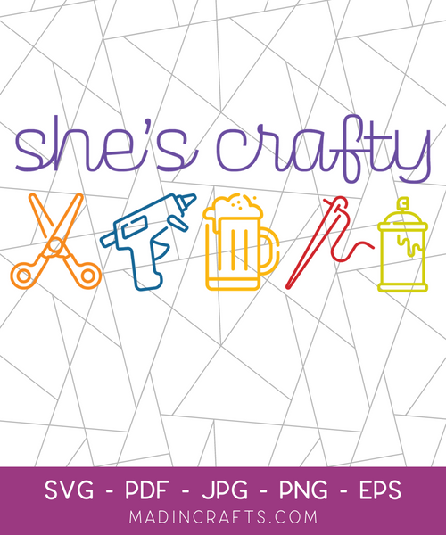She's Crafty (Crafts and Craft Beer) SVG File