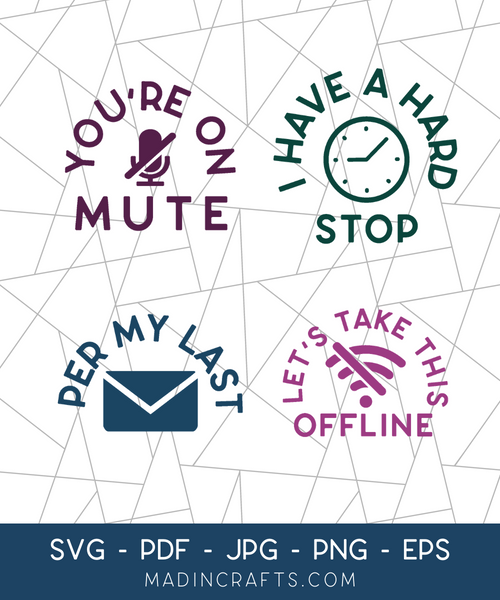 4 Zoom Sayings SVG Bundle