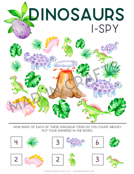 Dinosaur Activity Printable Bundle
