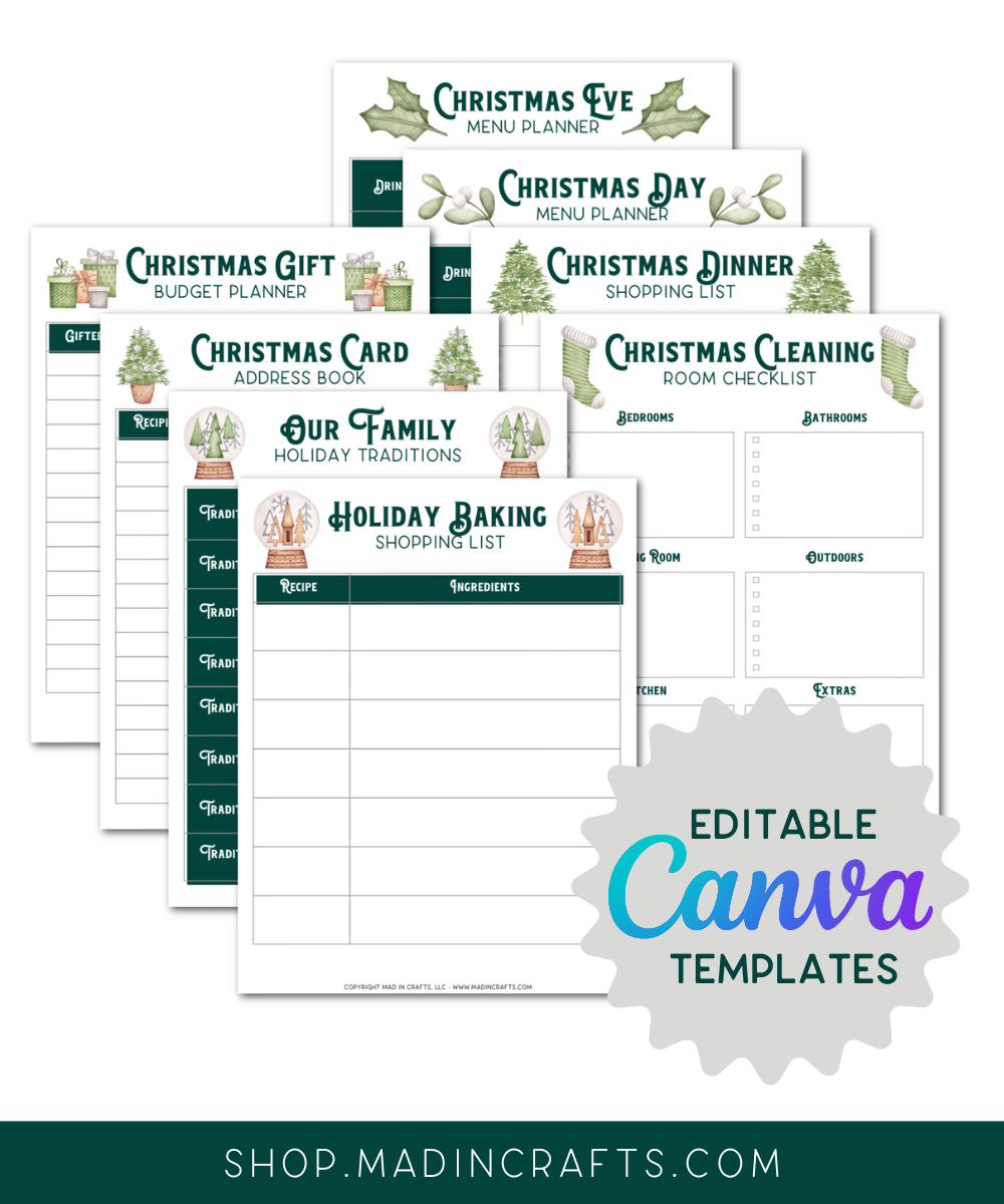 Editable Canva Christmas Planner Template Mad in Crafts