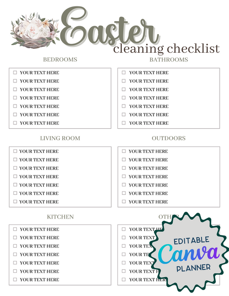 Editable Canva Easter Planner Template