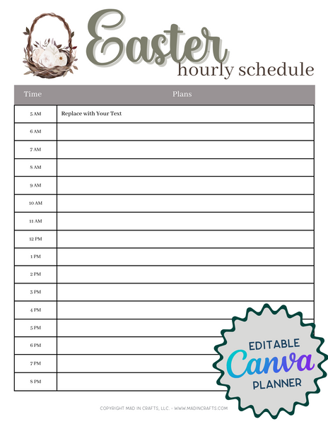 Editable Canva Easter Planner Template
