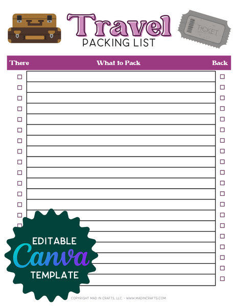 Editable Canva Vacation Travel Planner Template