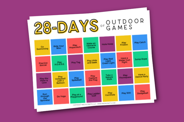 6 Challenge Calendars for Kids Printable Bundle