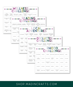 5 Challenge Calendars for Adults Printable Bundle