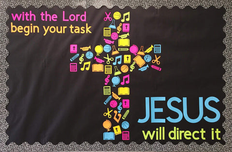 With the Lord Begin Your Task Bulletin Board SVG