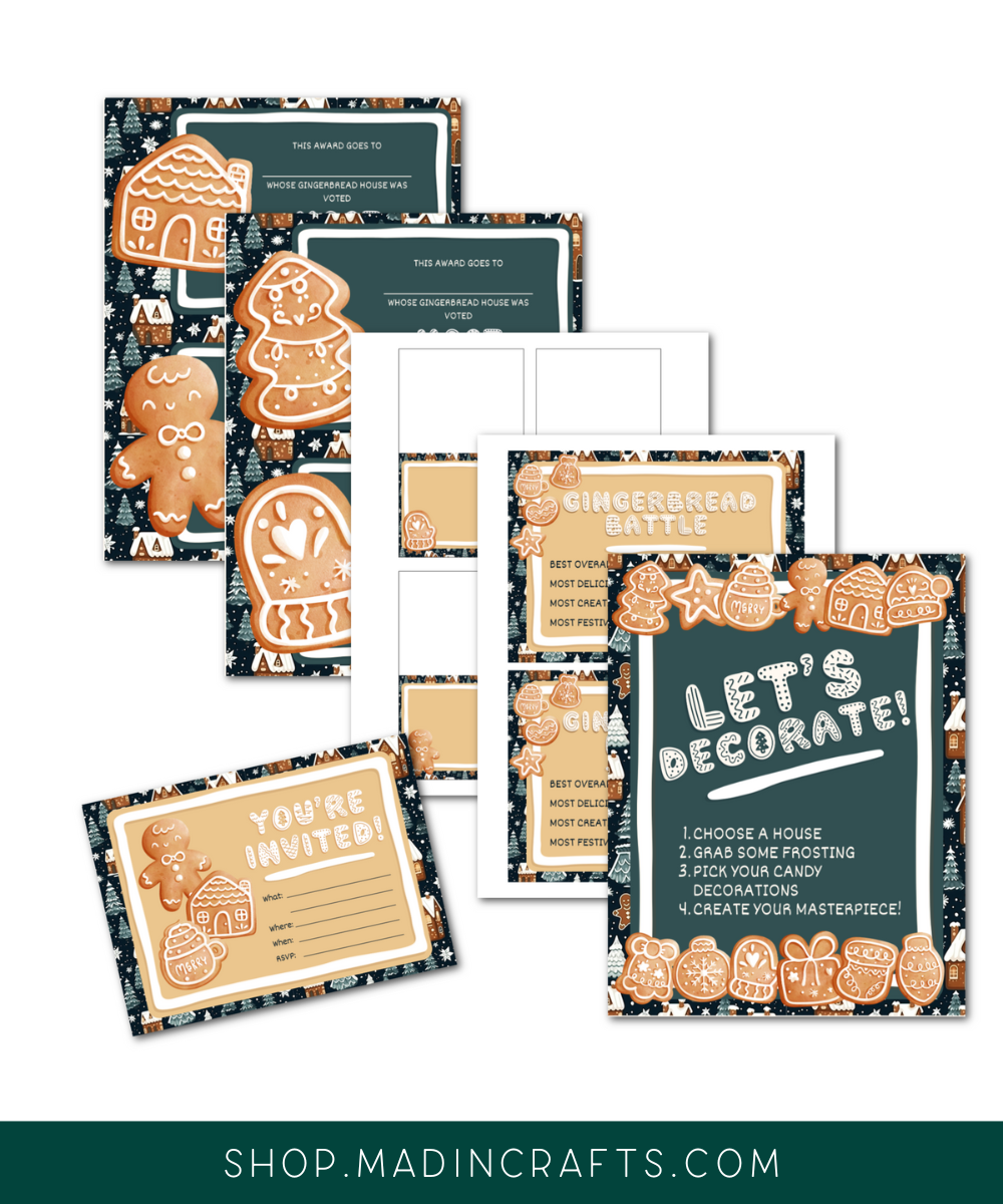 Gingerbread House Party Printable Bundle