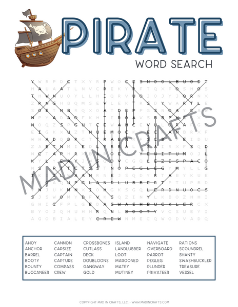 Pirate Activity Printable Bundle
