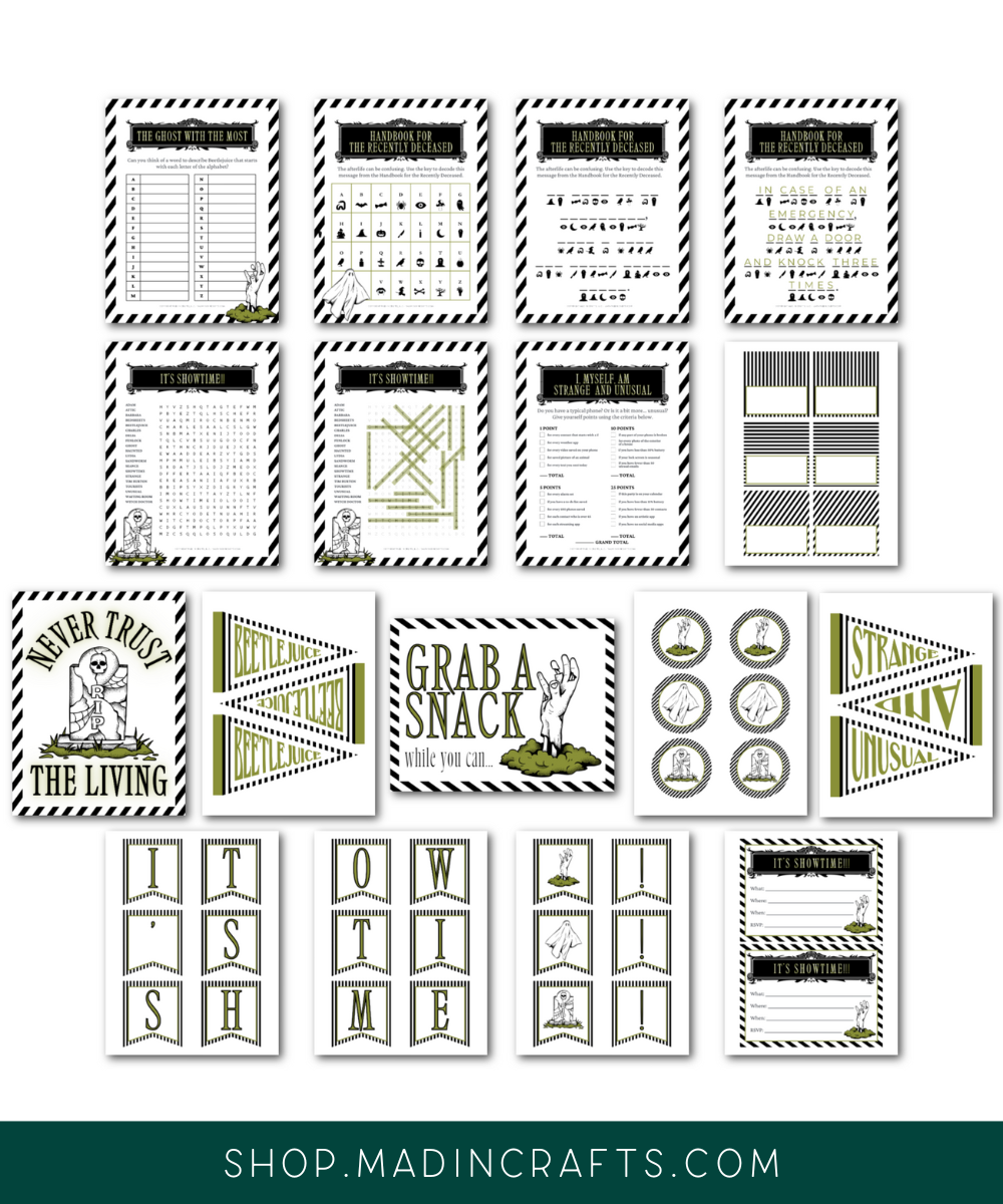 Ultimate Beetlejuice Printable Party Bundle