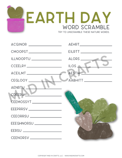 Earth Day Activity Printable Bundle