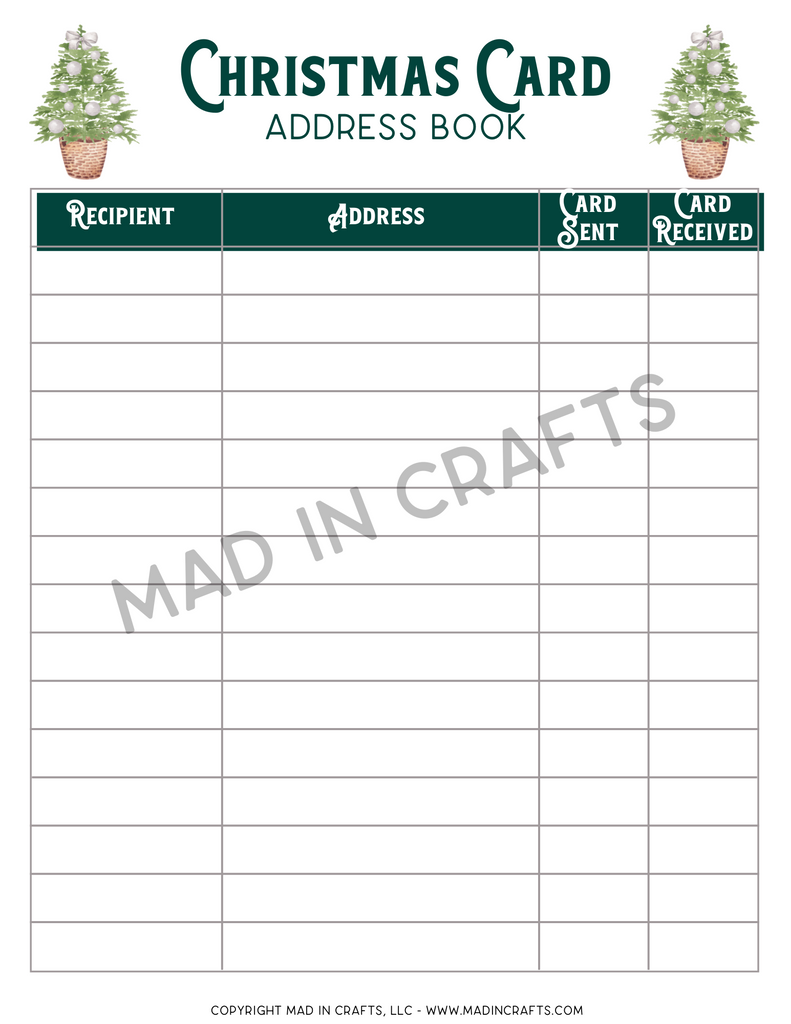 christmas-planning-printable-bundle-mad-in-crafts for Free Printable Christmas Card Address List Christmas Planning Printable Bundle – Mad in Crafts for Free Printable Christmas Card Address List