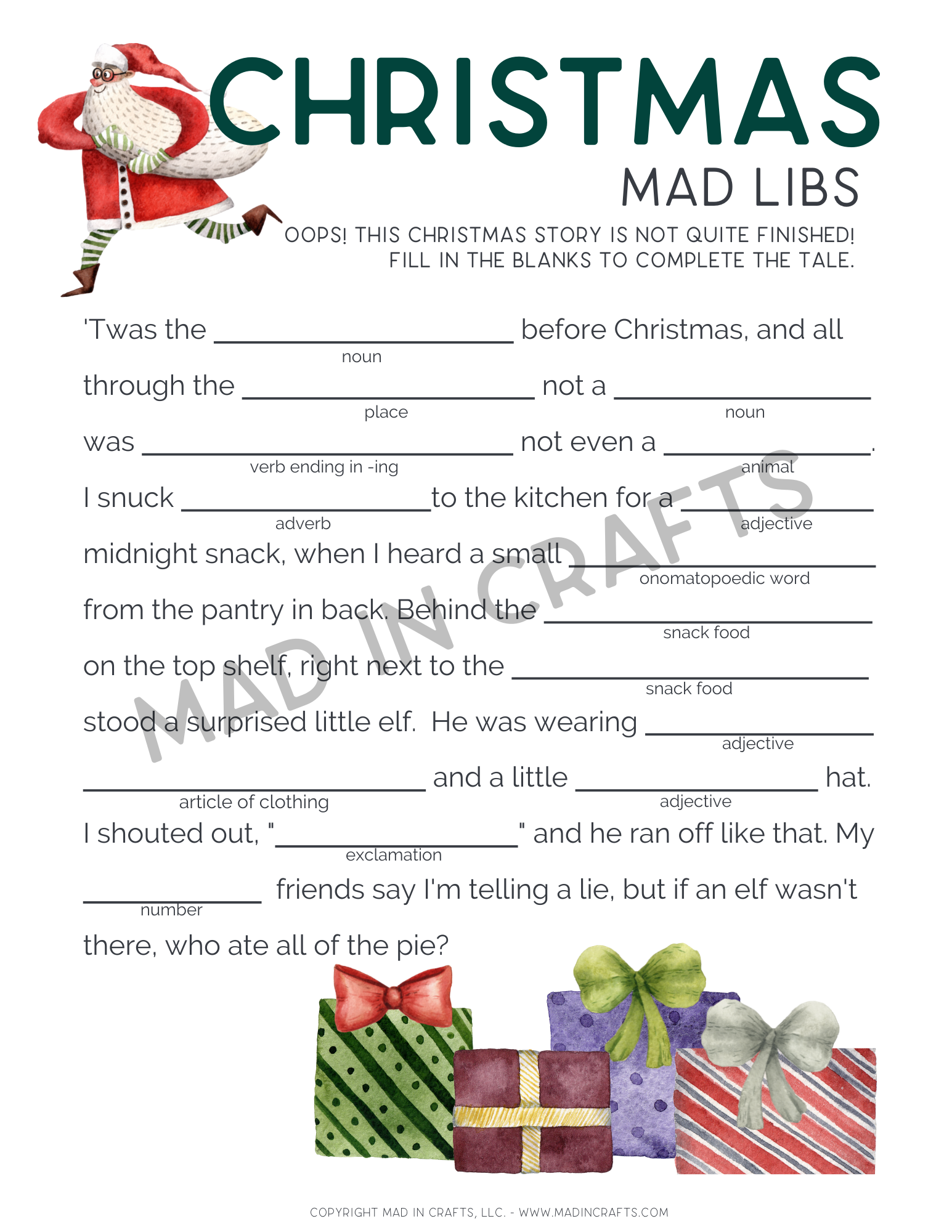 Christmas Activity Printable Bundle – Mad in Crafts