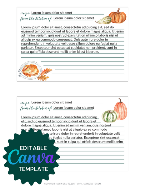 Editable Canva Thanksgiving Planner Template