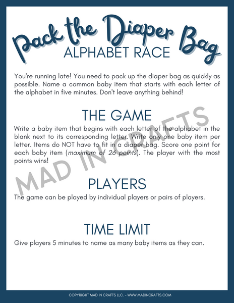 Baby Shower Party Game Printable Bundle