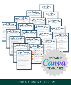 Editable Canva Baby Shower Party Game Templates