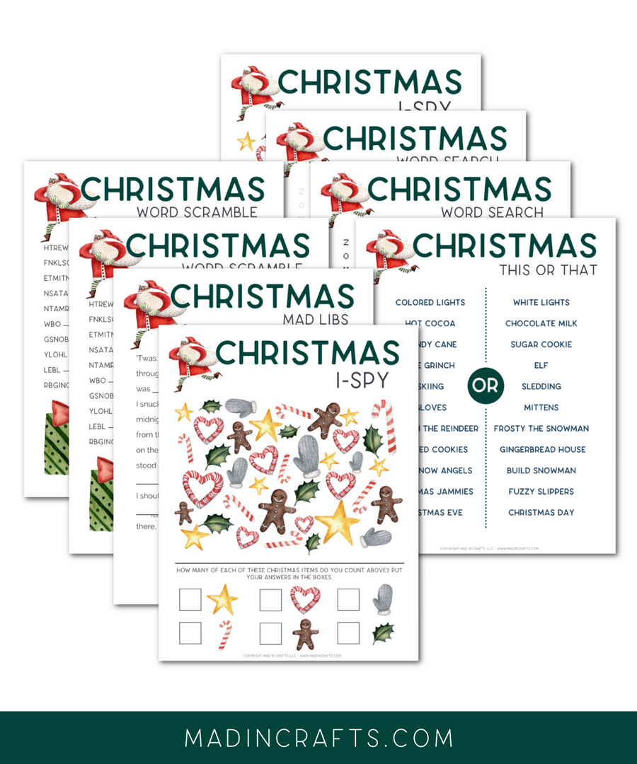 Christmas Activity Printable Bundle – Mad in Crafts