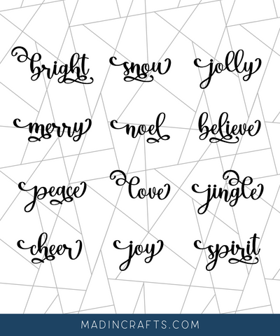 12 Christmas Word SVG Bundle