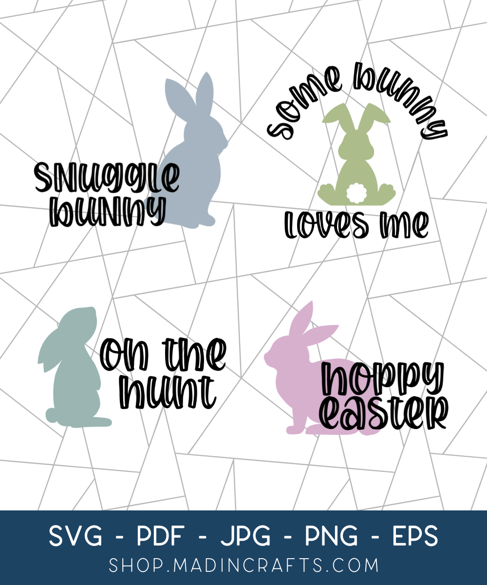 4 Easter Bunny SVGs Bundle
