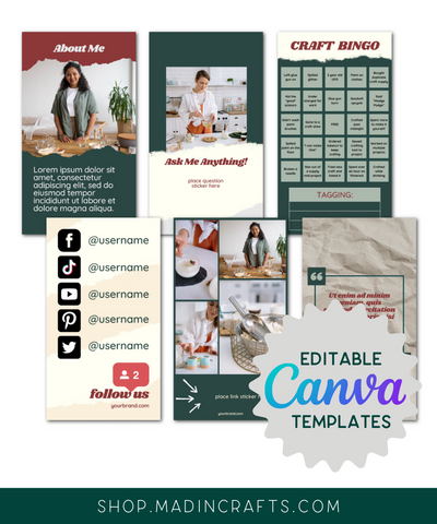 24 Engaging IG Story Templates for Crafters: Customizable Canva Templates