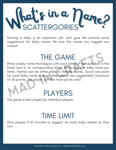 Baby Shower Party Game Printable Bundle