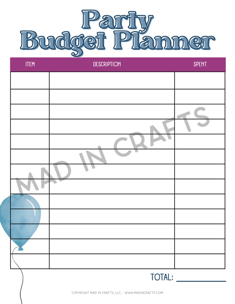 Complete Party Planning Printable Bundle
