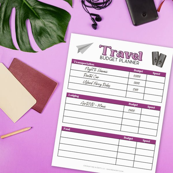Vacation Travel Planner Printable Bundle