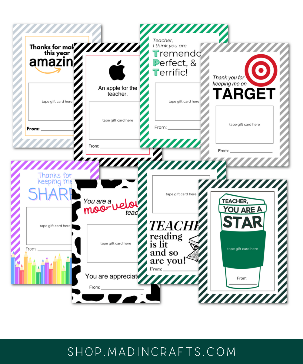 8 Teacher Appreciation Gift Card Holder Printables – Mad in Crafts 8-teacher-appreciation-gift-card-holder-printables-mad-in-crafts