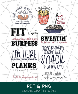 Snarky Exercise Printable Stickers